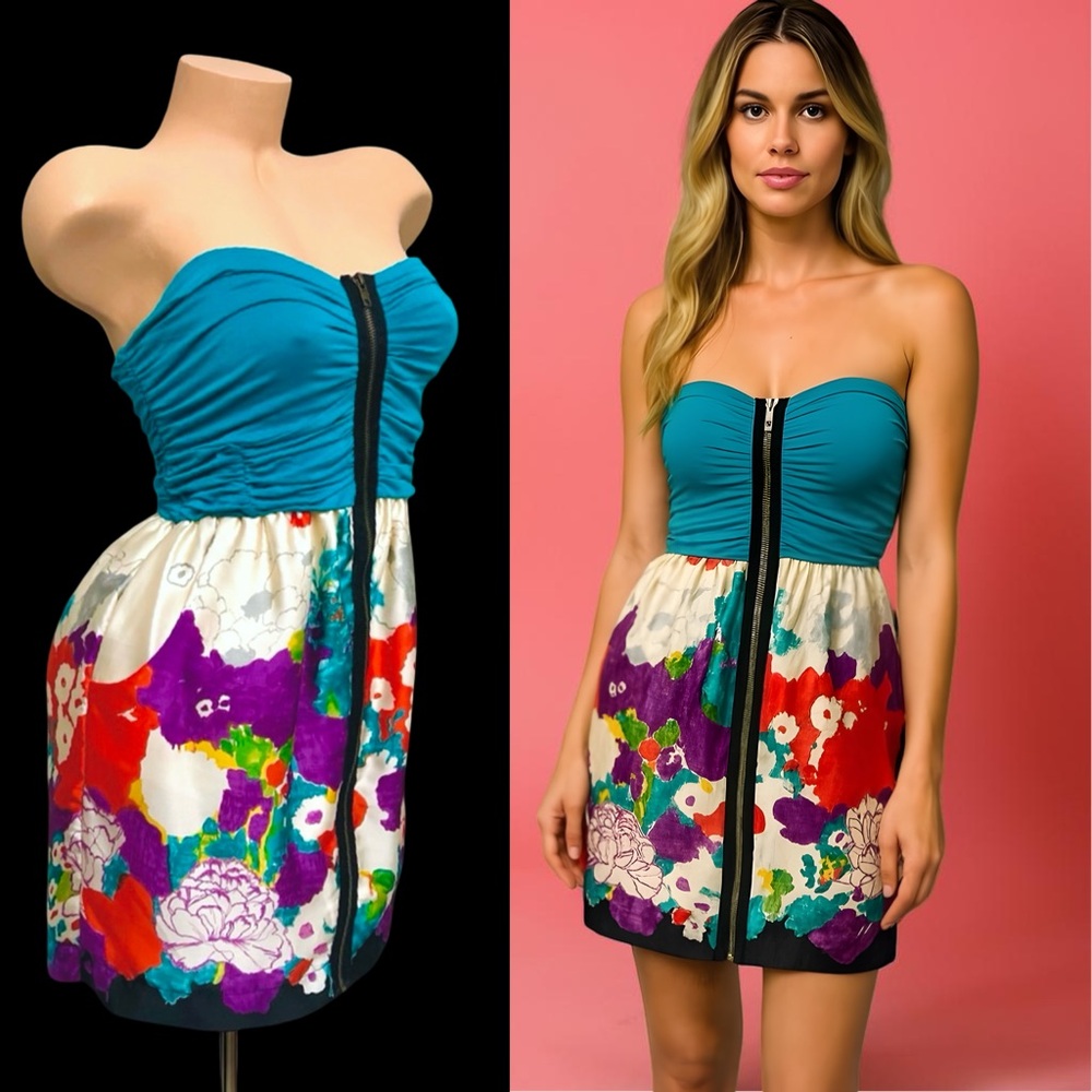 Women’s | Strapless Floral Dress with Pockets